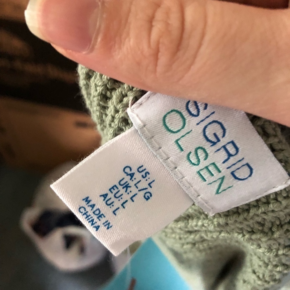 Sigrid Olsen Sweater Shell NWT Tank Top Green Medium Large - Picture 8 of 9